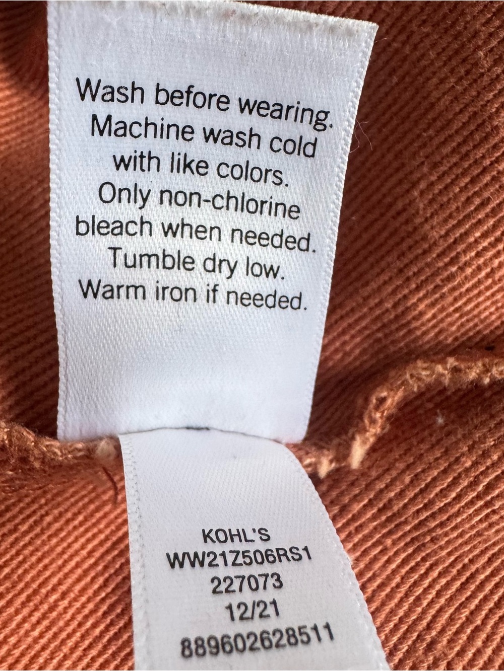 Nine West Burnt Orange Button Front Pocketed Denim Jacket Loose Fit Size Medium - Picture 6 of 7